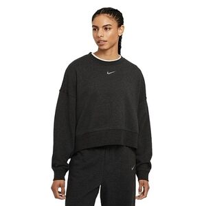 Nike Women's Sportswear Essential Black Oversized Fleece Crewneck Sweatshirt -M